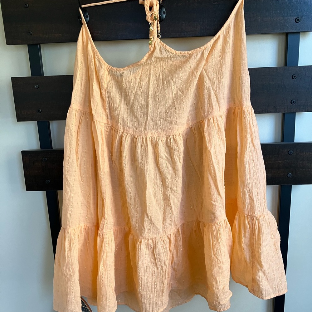 Aerie Peach Tiered Swim Cover-Up